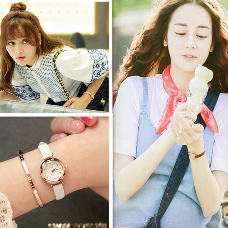 漂亮的李慧珍迪麗熱巴同款手表森女學生韓版簡約休閑大氣復古皮帶